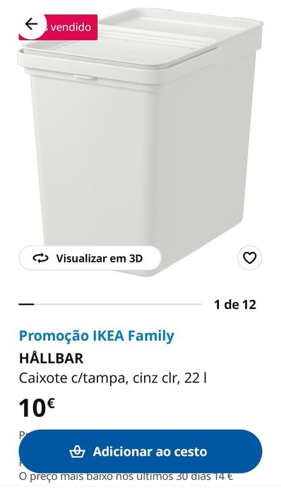 Caixote Lixo IKEA Hålbar 22 lts