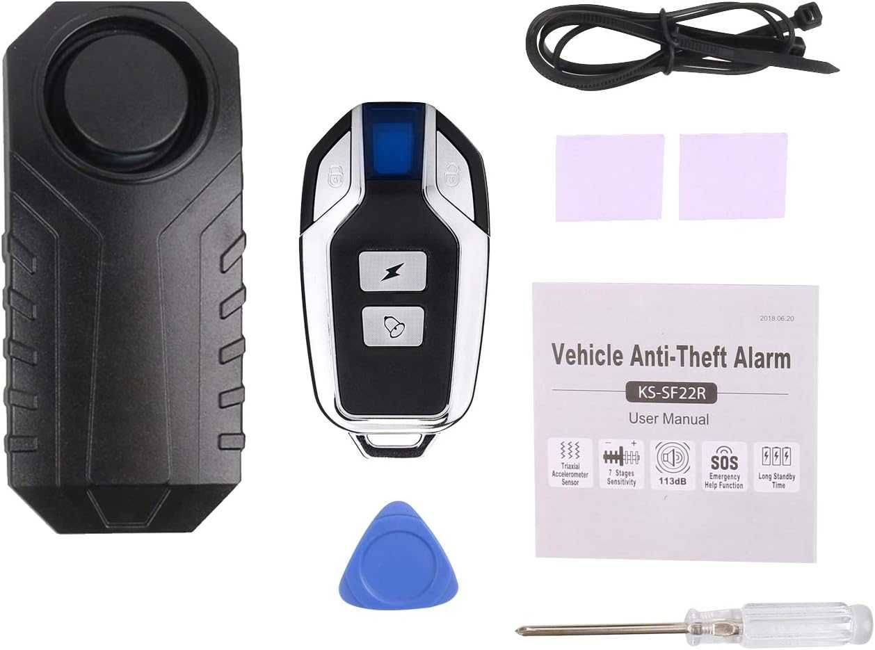 Alarme Antirroubo sem fios, com controlo remoto, para moto/outro, NOVO