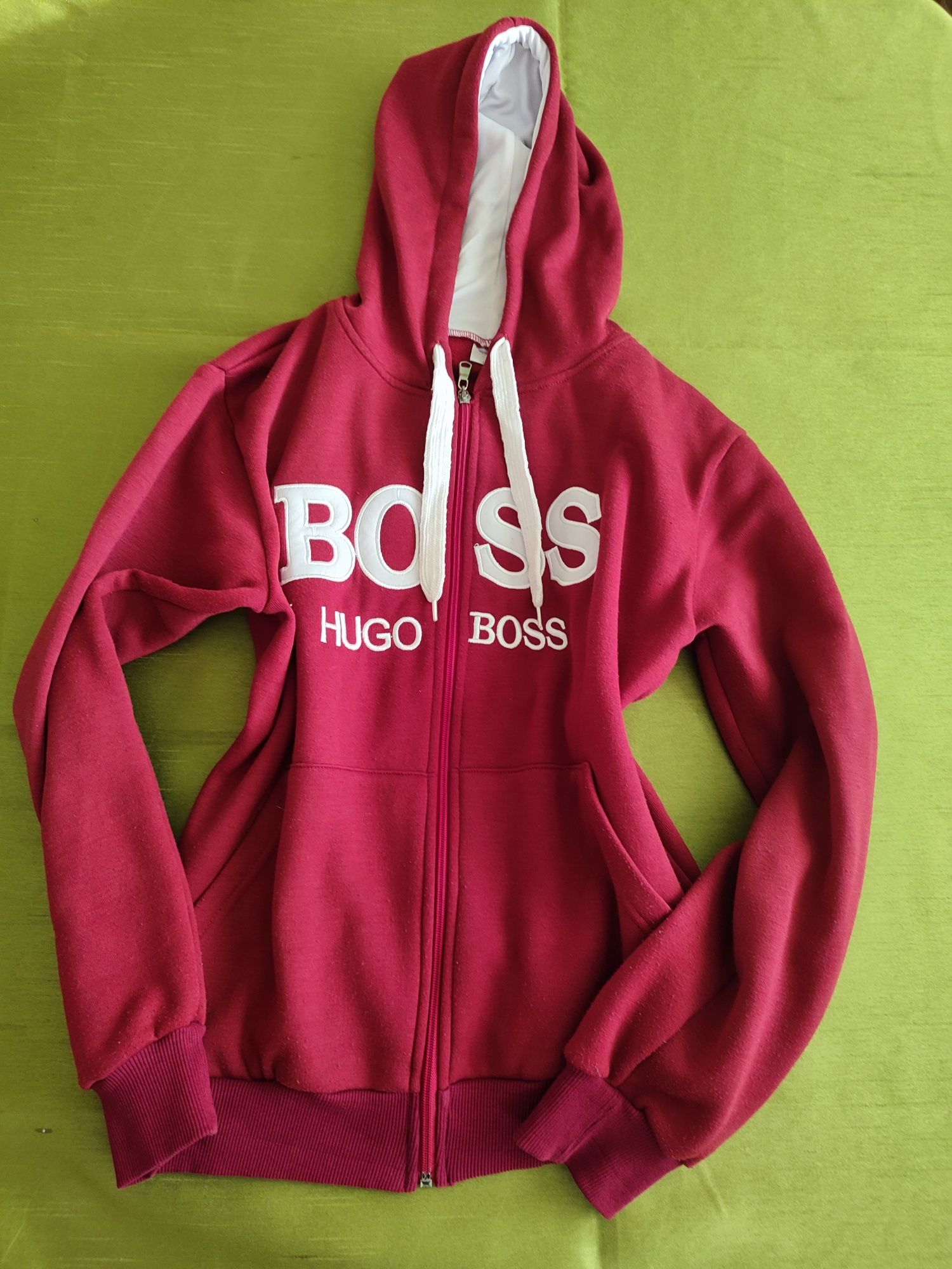 Hugo Boss, czerwona bluza S, rozpinana z kapturem, bdb. Odbiór osobist