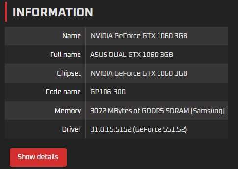 ASUS GeForce GTX 1060 3GB
