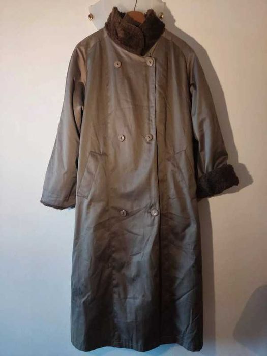 Novo Casaco Sobretudo gola de Pêlo sintetico e ext gabardine