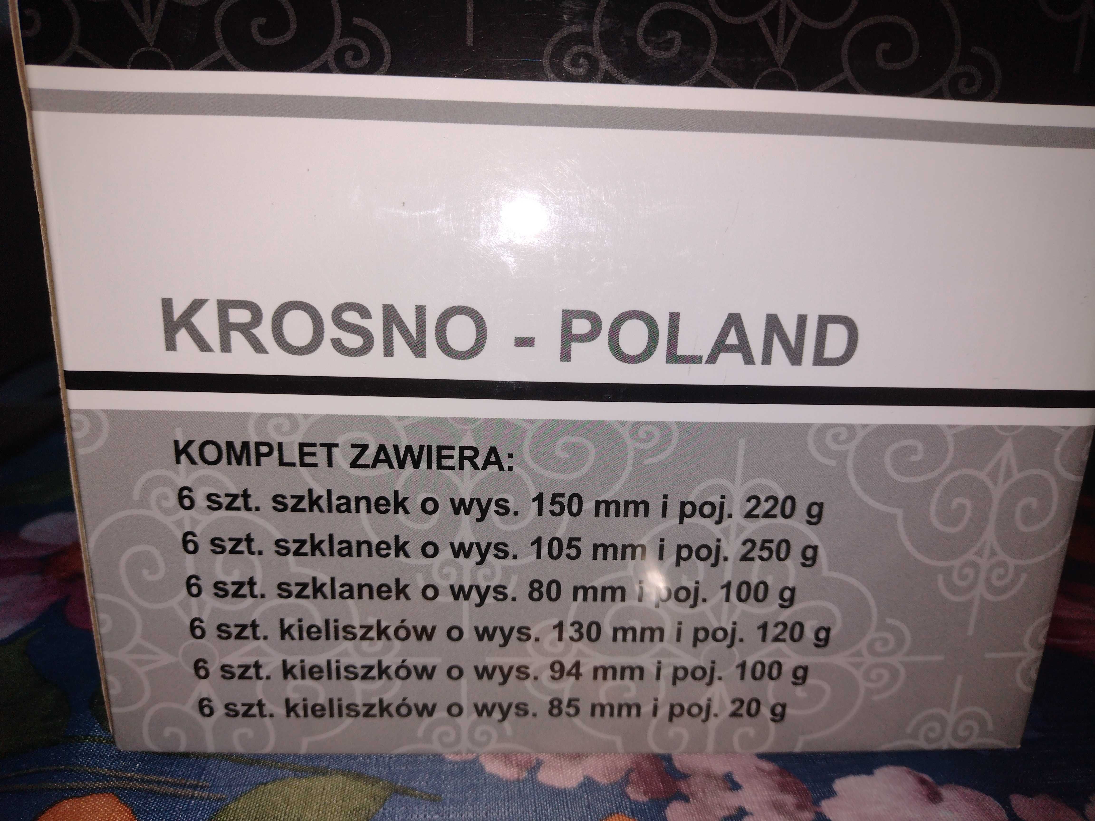 Komplet szkła użytkowego, szklanki lampkiKrosno 36 el. "PŁETWA"