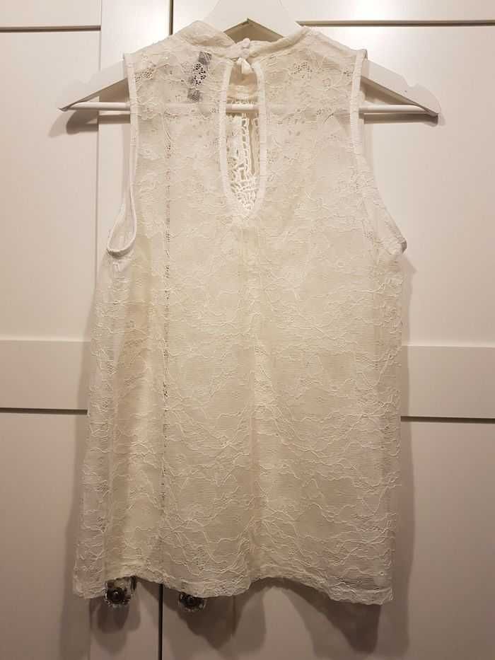 Biała, koronkowa bluzeczka M, H&M