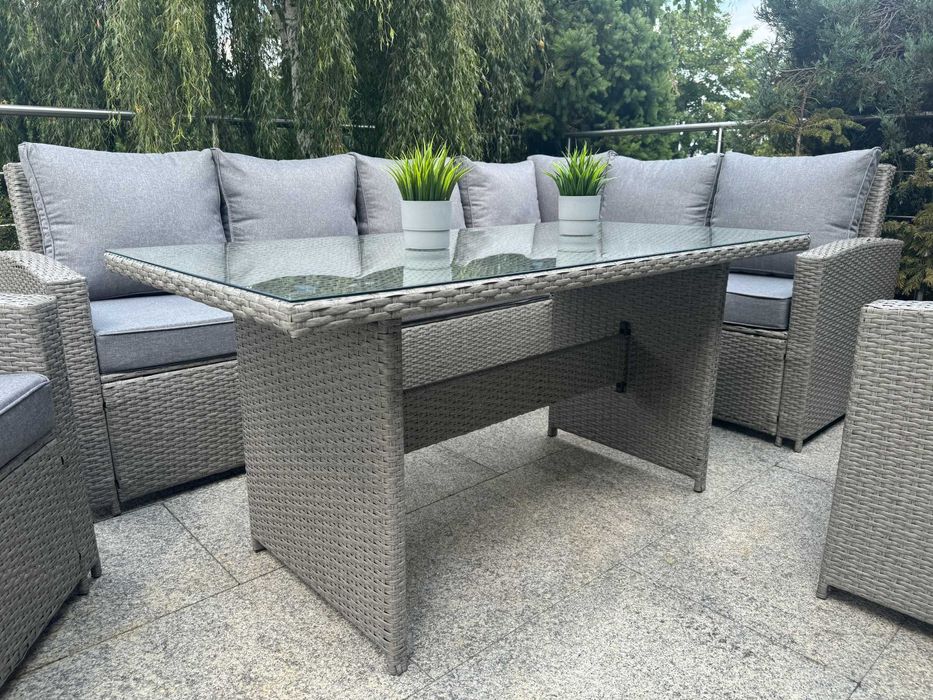 Meble Ogrodowe Premium Technorattan Narożnik Ogrodowy Szary 2 Kolory