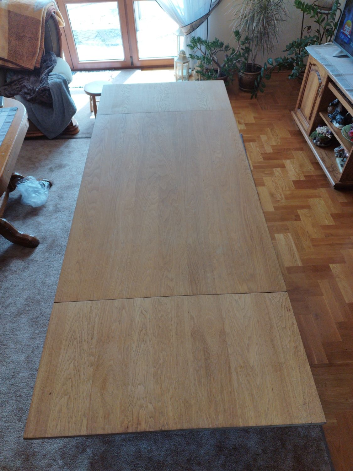 Stół drewniany , fornir dębowy
