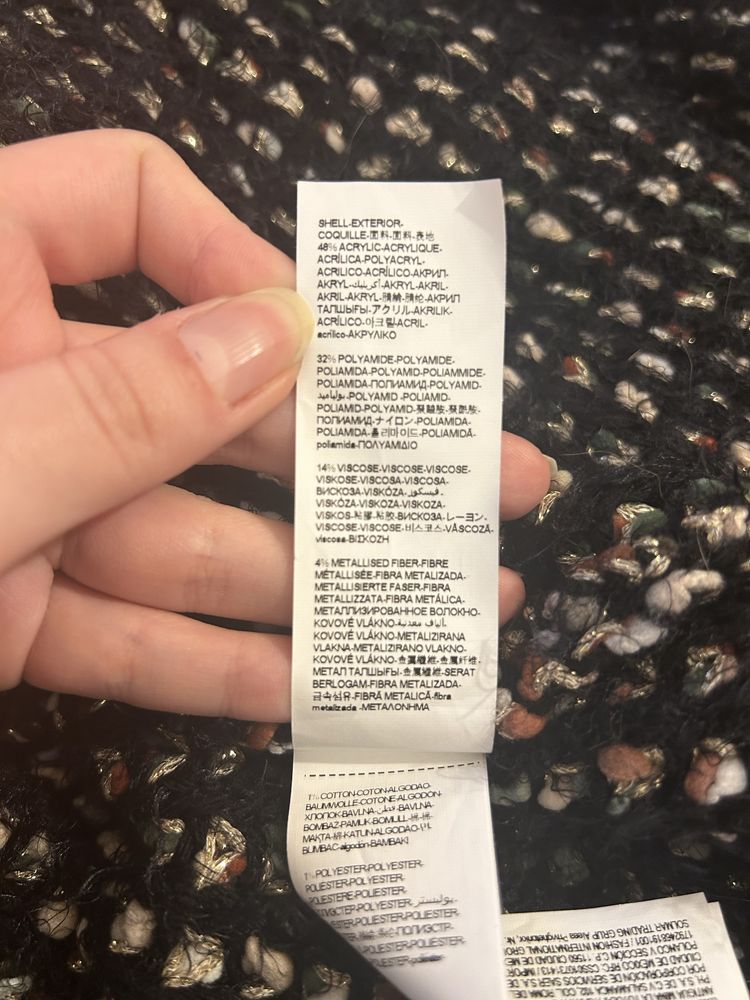 Gruby ciepły sweter brązowy Desigual M