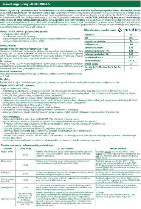 Nawóz dolistny do dokarmiania zboża Agrolinija-S 25L 8-10hA
