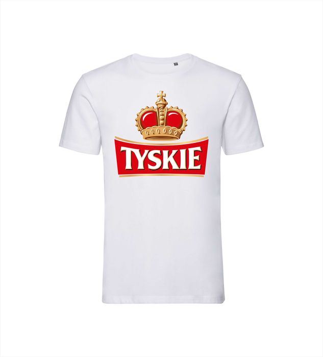 Piękna biała koszulka TYSKIE (nowa) XL