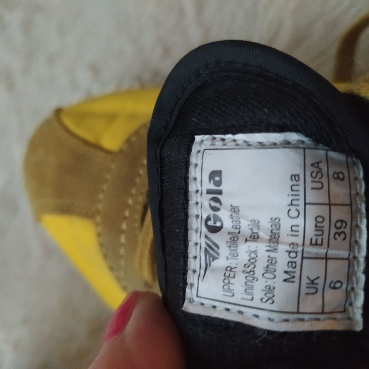 Buty sportowe męskie Gola 39 skóra naturalna żółte yellow premium