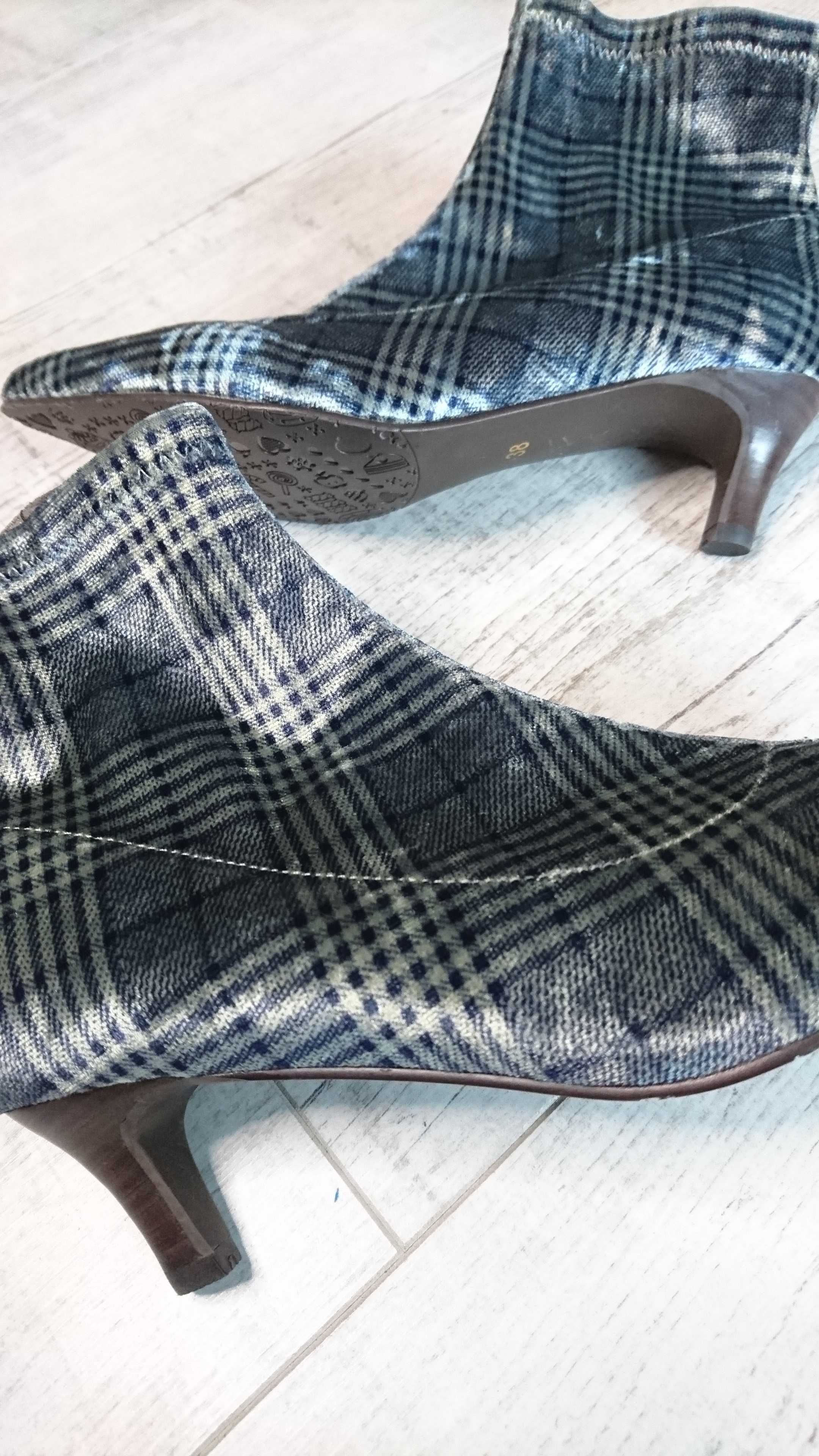 Buty Damskie Xyxyx Botki Damskie Krata r.38