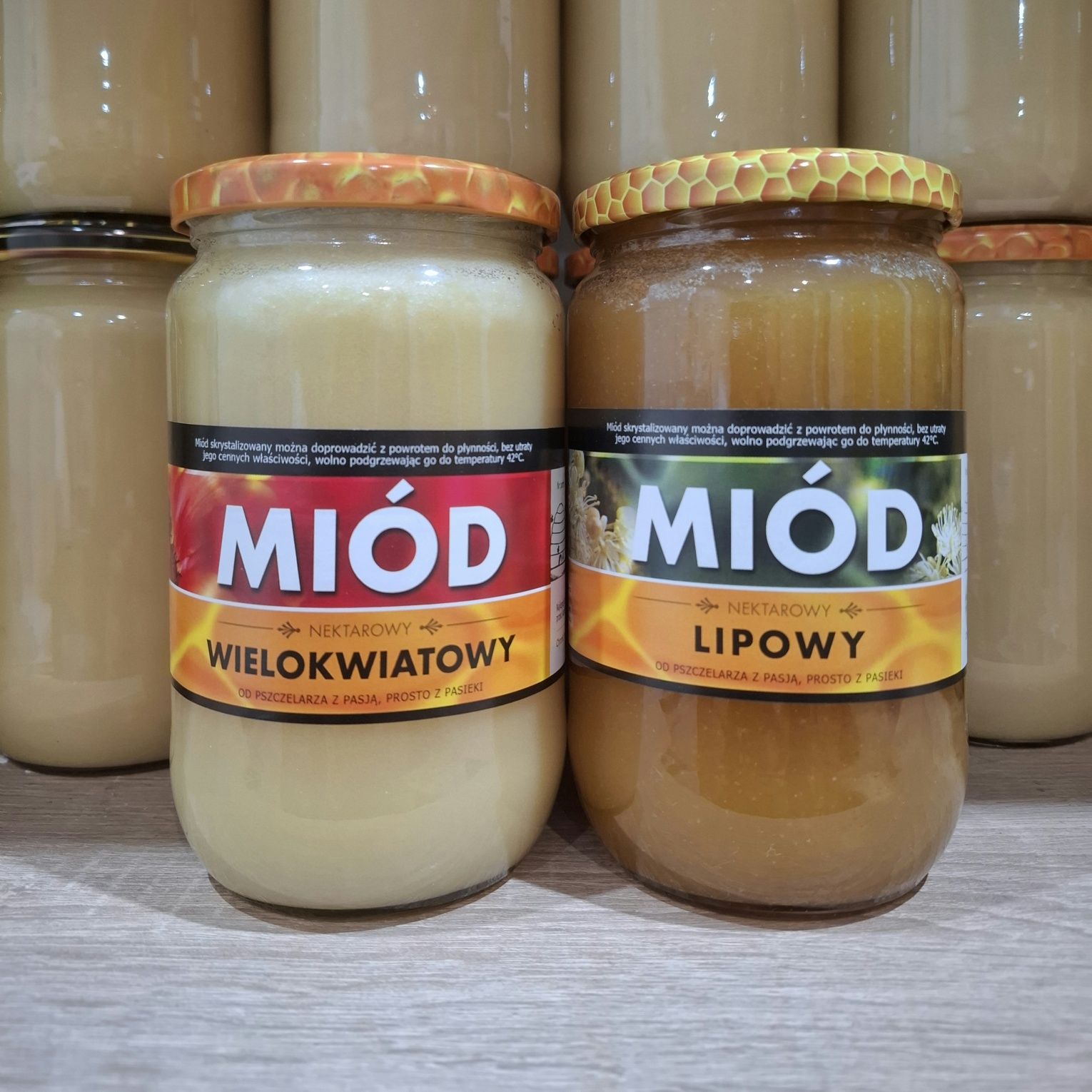 ** 2 Słoiki Miód Lipowy i Wielokwiatowy Naturalny z Własnej Pasieki **