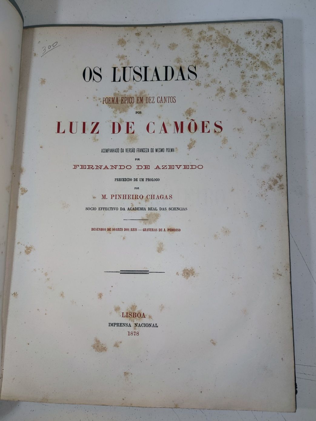 Livro - Luis de Camões - Os Lusiadas data 1878 RARO