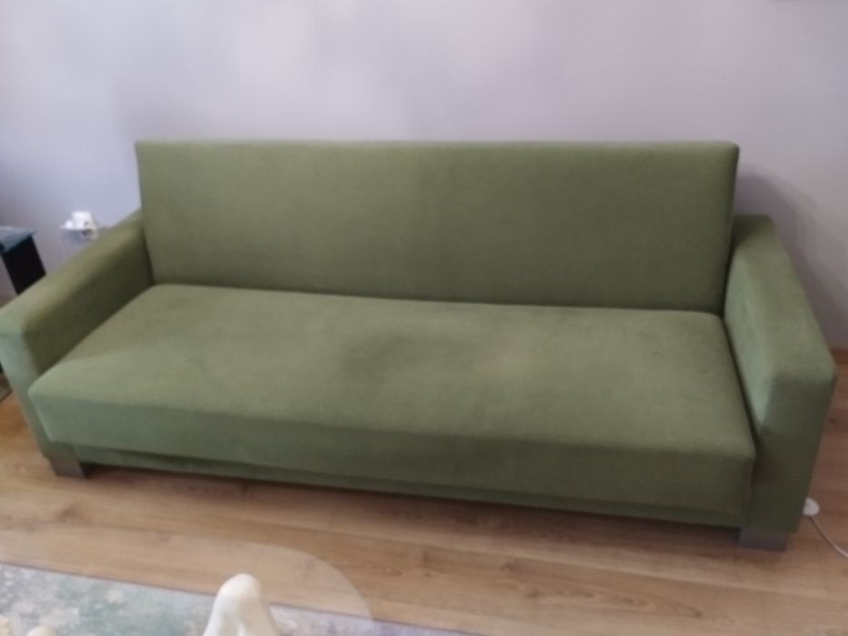 Kanapa sofa tapczan rozkładany z funkcją spania zielony