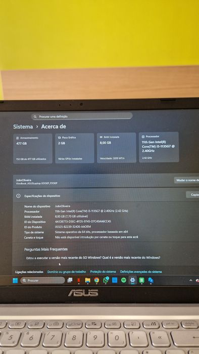 Asus VivoBook X515 i5-11th gen  8gb RAM 512gb ROM