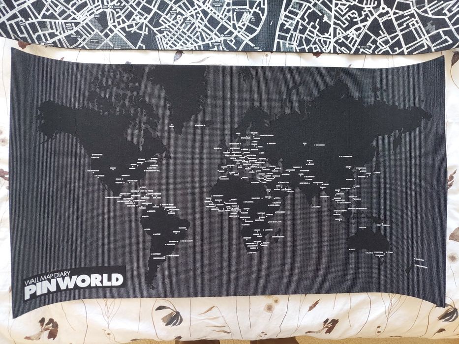 Pincity Pinworld maty mapy do pinezek na ścianę Londyn + mapa świata