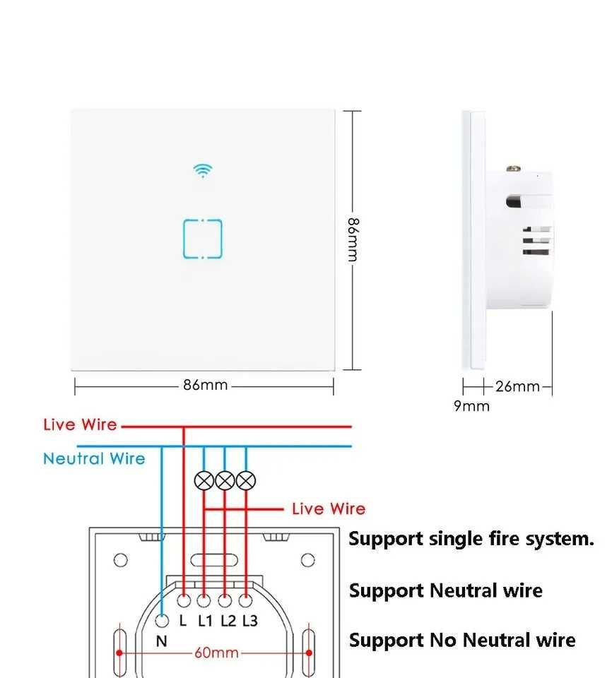 Włącznik szklany dotykowy WIFI EWelink Smart