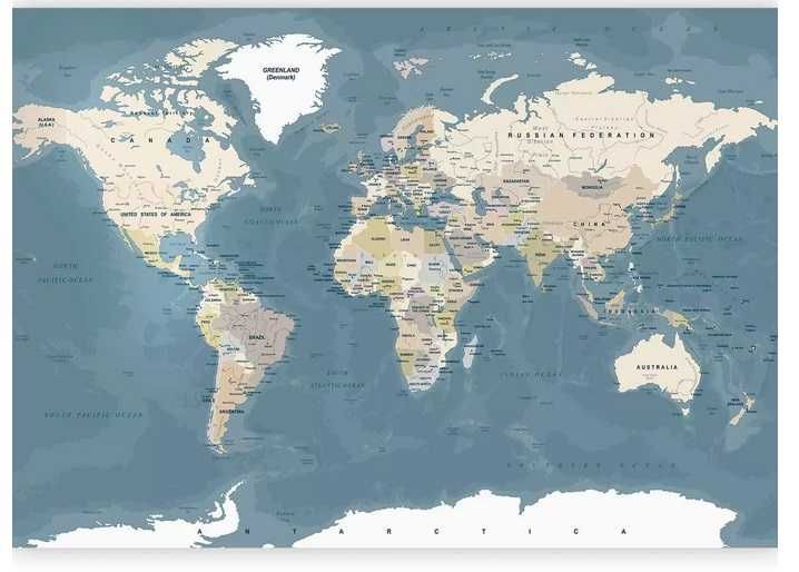 Fototapeta premium "Mapa świata retro" Bimago szer.200cm wys.140cm