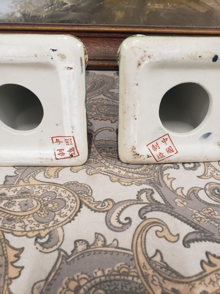 Par castiçais porcelana chinesa