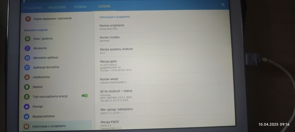 Tablet Samsung Galaxy Note PRO Sm-P900 12.2" 32 GB biały