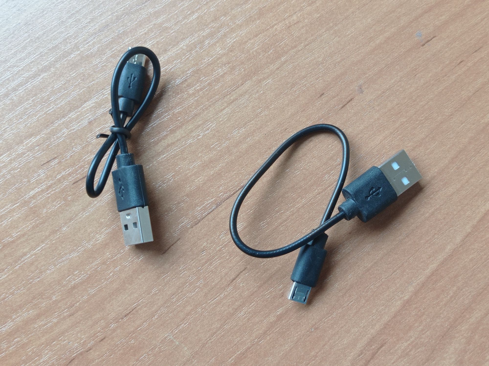 Zestaw 2 kable USB Micro USB czarne krótkie