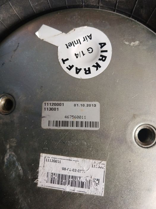 Пневмоподушка со стаканом 2b220 (крепления параллельные, резьба штуцер