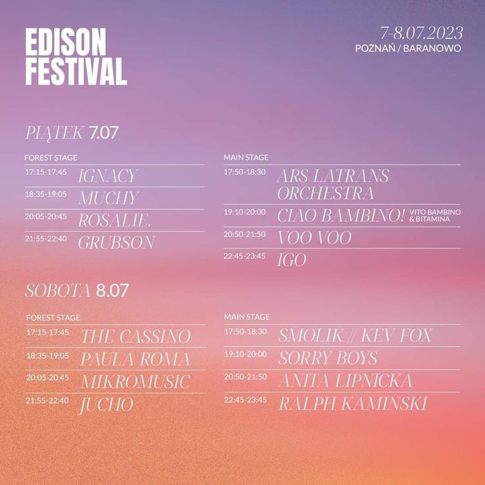 Edison Festival- bilety na koncert