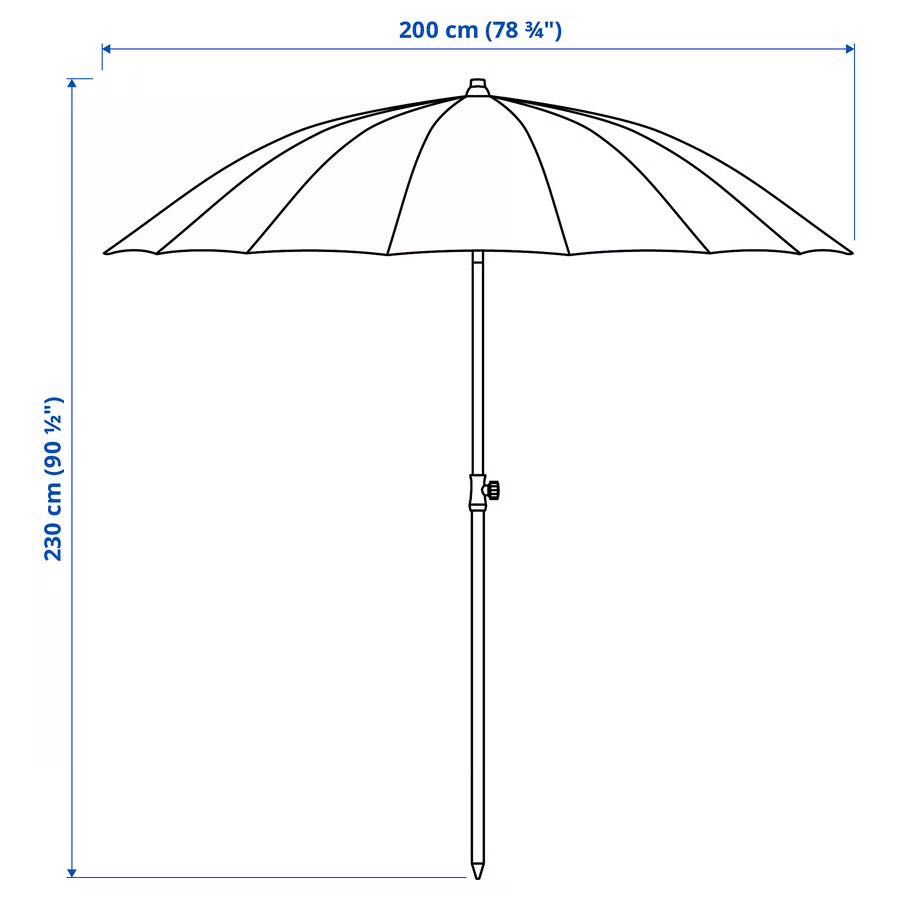 SAMSÖ
Parasol, z nachyleniem/beżowy, 200 cm