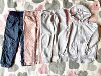 Zestaw spodnie jeansy dres bluza dziewczynka 104