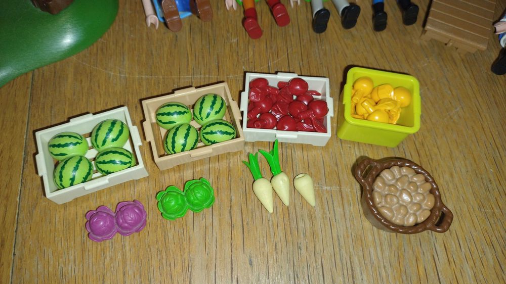 3x traktory playmobil farma country wieś figurki rolnik warzywa ZESTAW