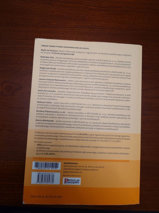Egzamin na doradcę podatkowego. Testy (2019)