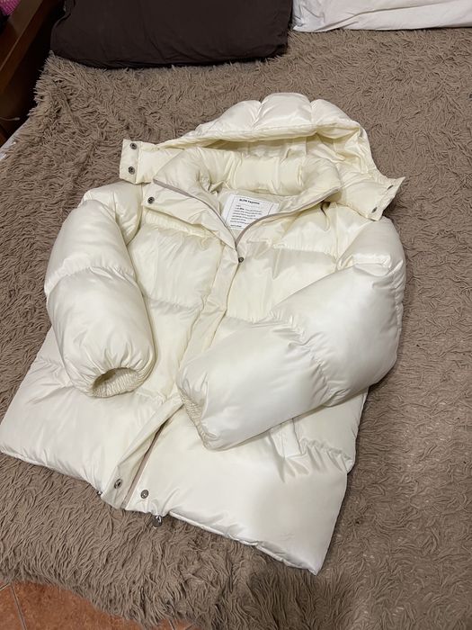 Пуффер пуховик оверсайз oversize blow fashion молочний s/m