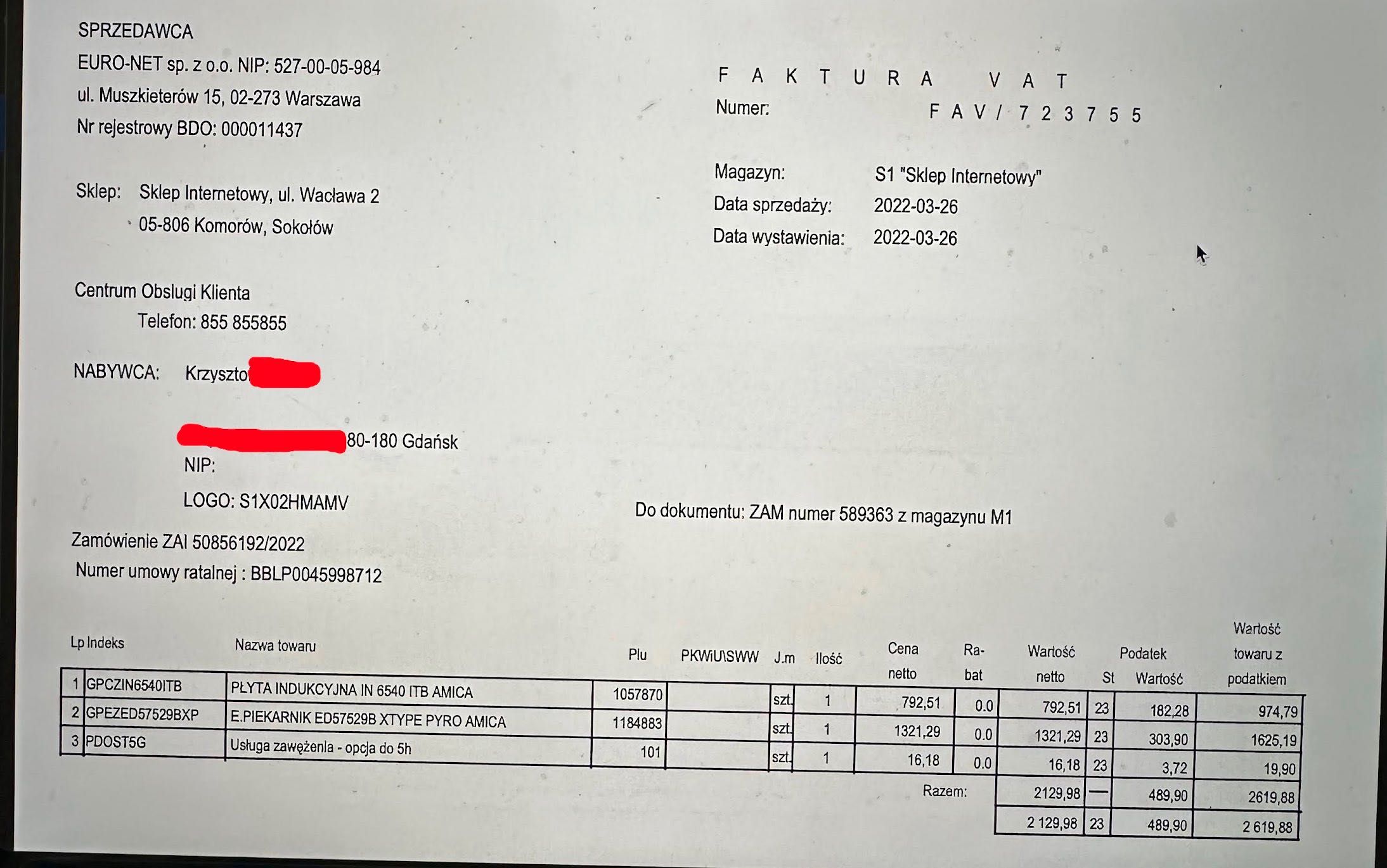 Amica płyta indukcyjna IN 6540 ITB
