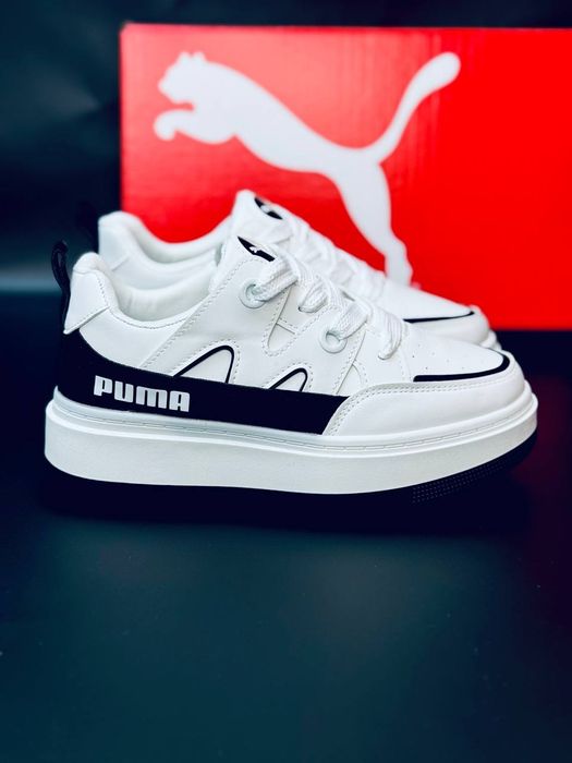 Женские кроссовки пума Белые кожаные кеди пума жіночі кросівки Пума