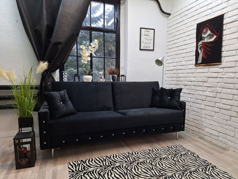 Kanapa Tosia Glamour sprężyny welur