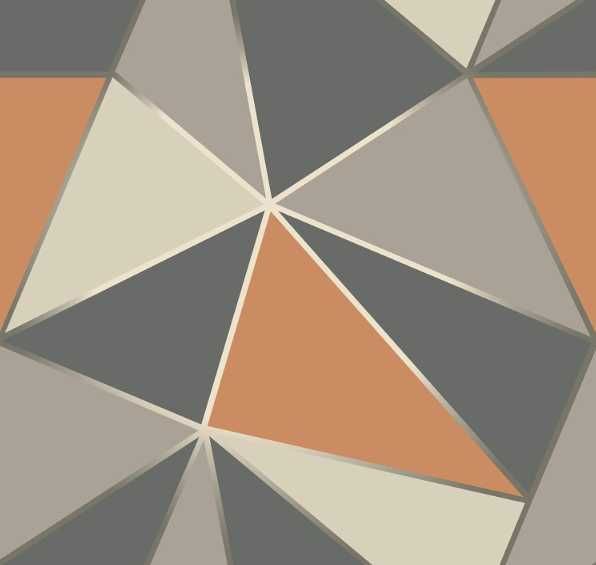 Tapeta samoprzylepna winylowa Geometryczna Szaro-Pomarańczowa NR.EO71