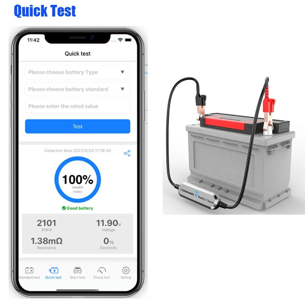 KONNWEI BK100 Bluetooth 5,0 автомобільний тестовий 6V/12V