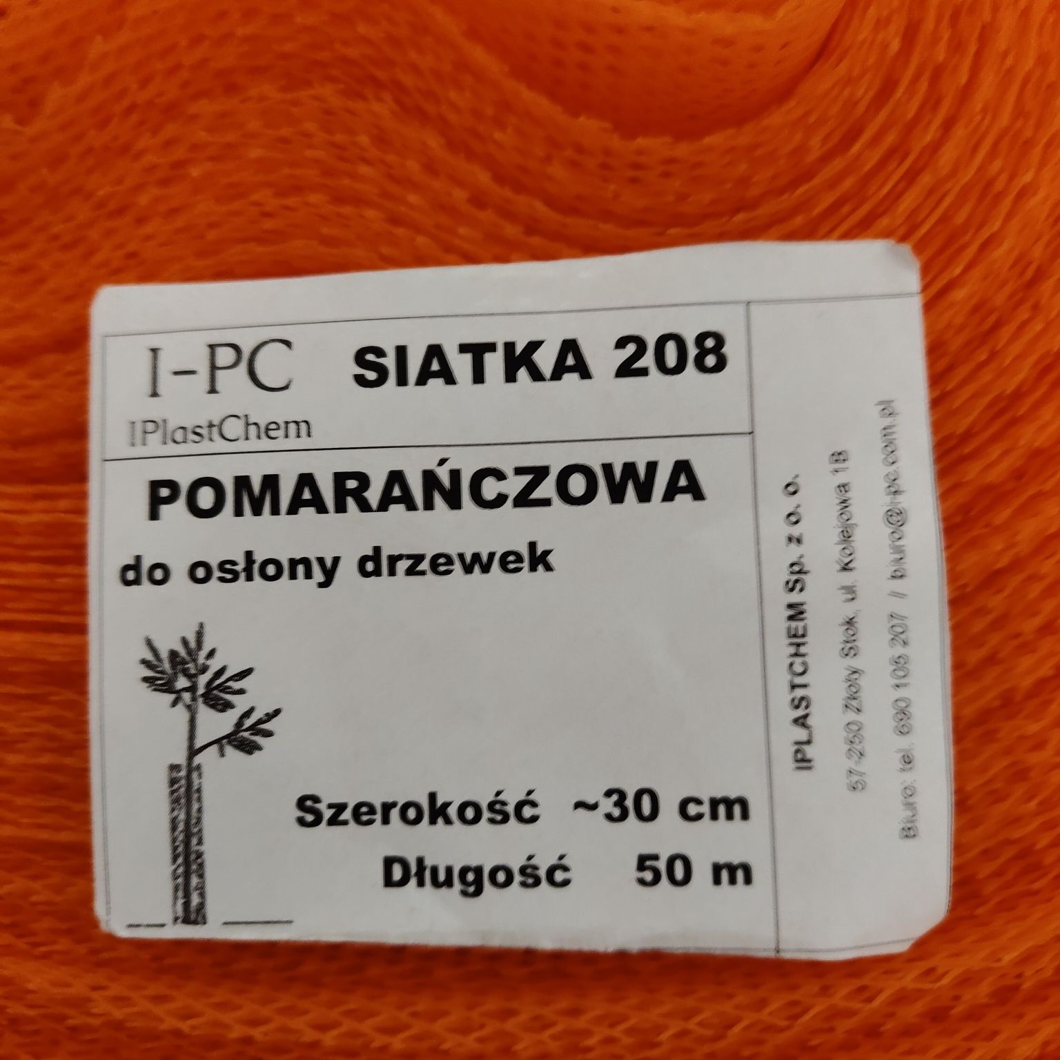 Siatka do ochrony drzewek typ 208 pomarańczowa.