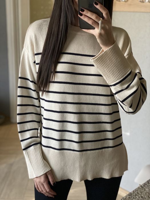 Новый базовый свитер Zara в полосочку / светр у смужку