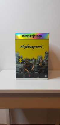 Puzzle 1000 elementów Cyberpunk duży plakat i bawełniany woreczek