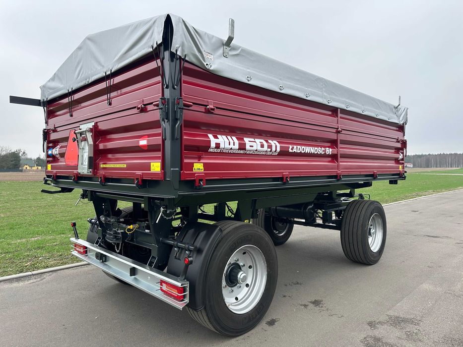 11Przyczepa Rolnicza HL HW 3 Stronny Wywrot 6011 HW 8011 Ładowność 6 T