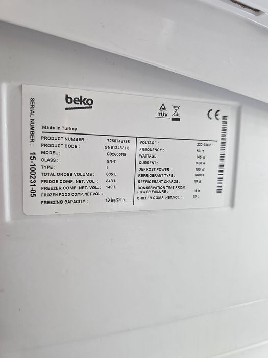 Lodówka Beko GNE 134620 X Side By Side zadbana
