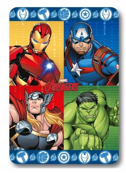 Koc 100x140 Polarowy + Poduszka 40x40 Avengers Hulk Flash