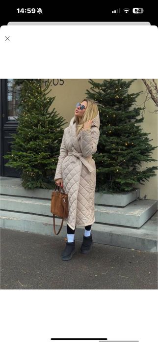 Стьобане зимове пальто пуховик