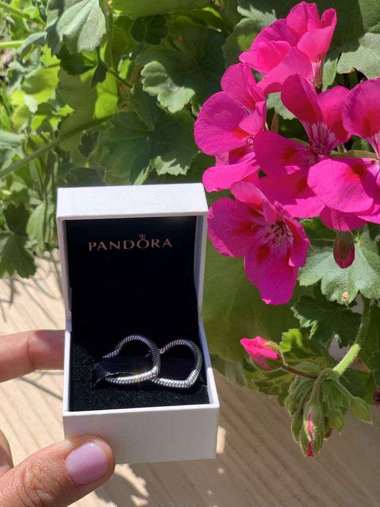 Срібні сережки Pandora, сердечки