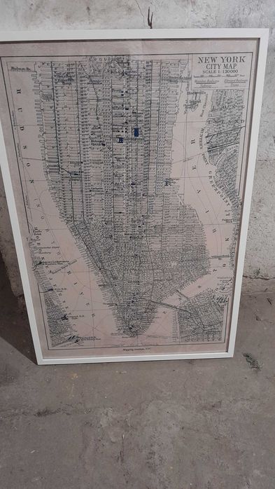 Plakat, rama, obraz Manhattan, nowy york, Ikea BILD, RIBBA, 90x60