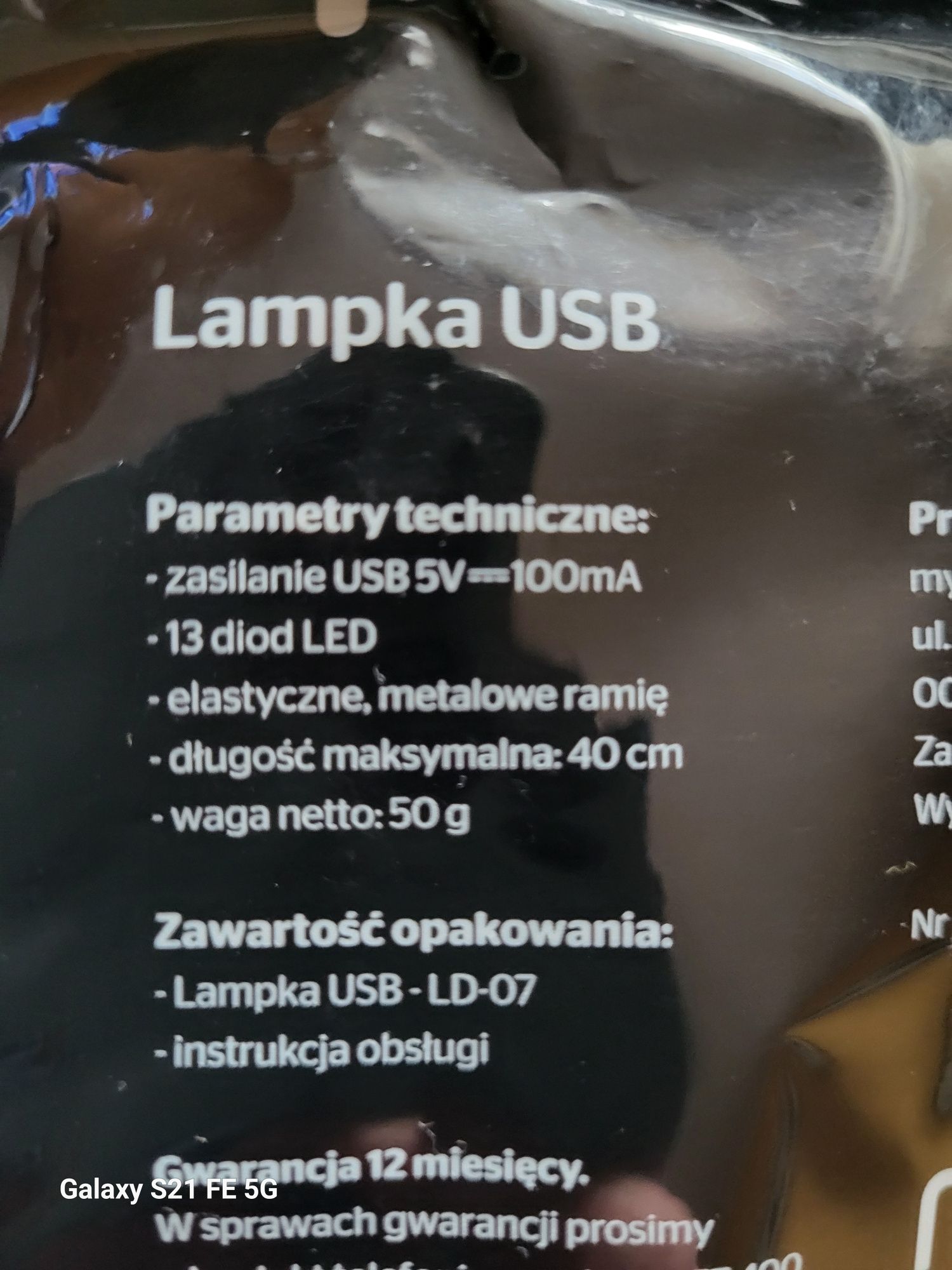 Nowa Lampka USB do laptopa