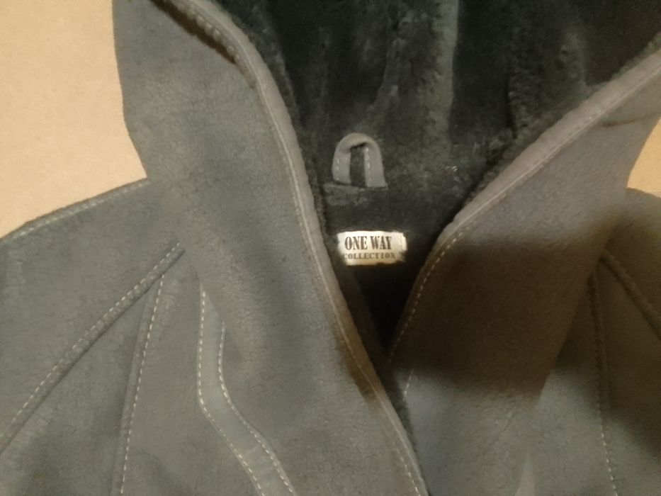 Kożuch damski, gruby "One Way Collection", eco skóra, rozmiar M