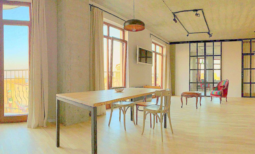 двуспальная квартира в стиле ЛОФТ, Гефест