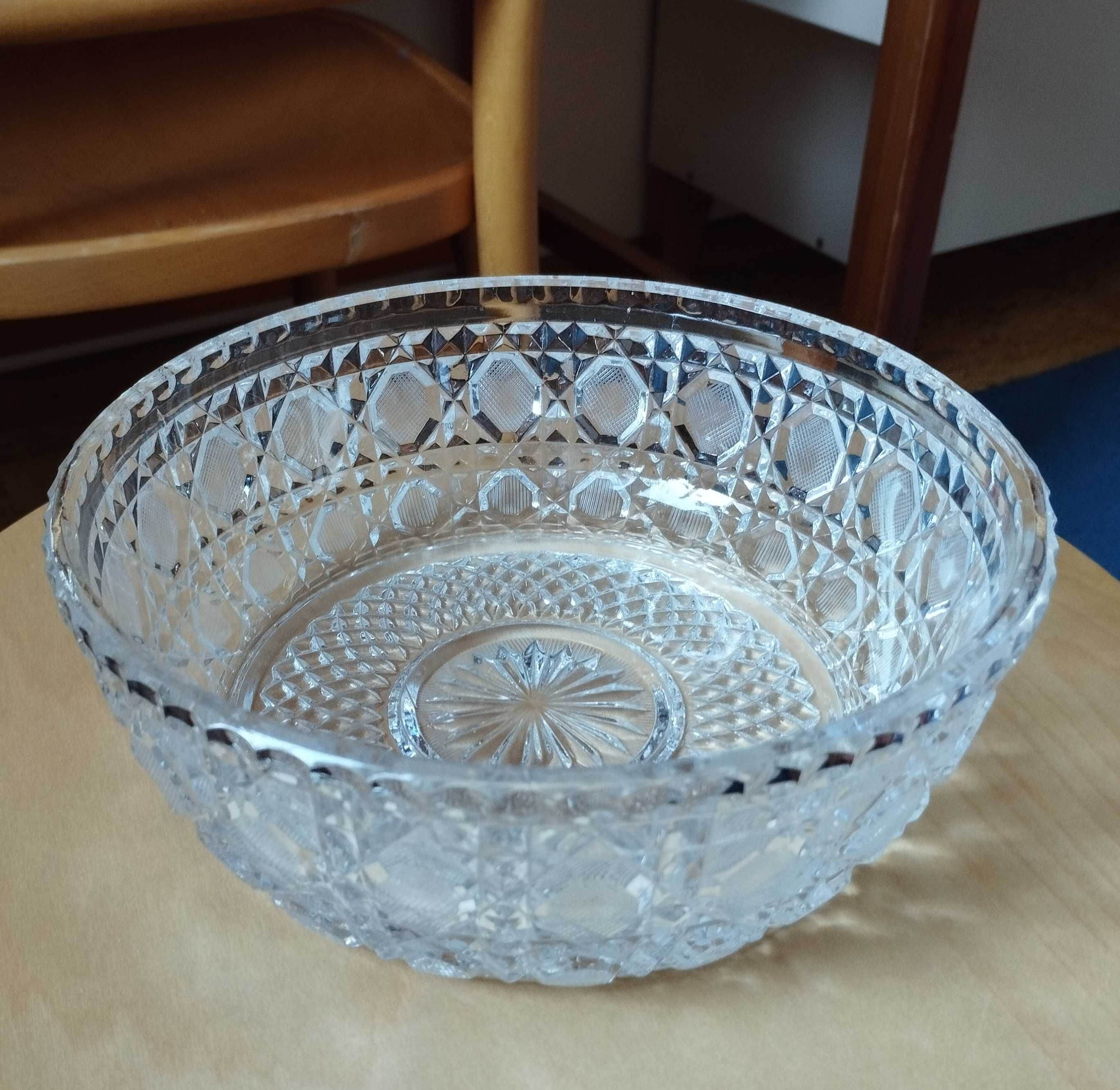 Kryształ kryształy PRL vintage misa owocarka 20 cm średnicy