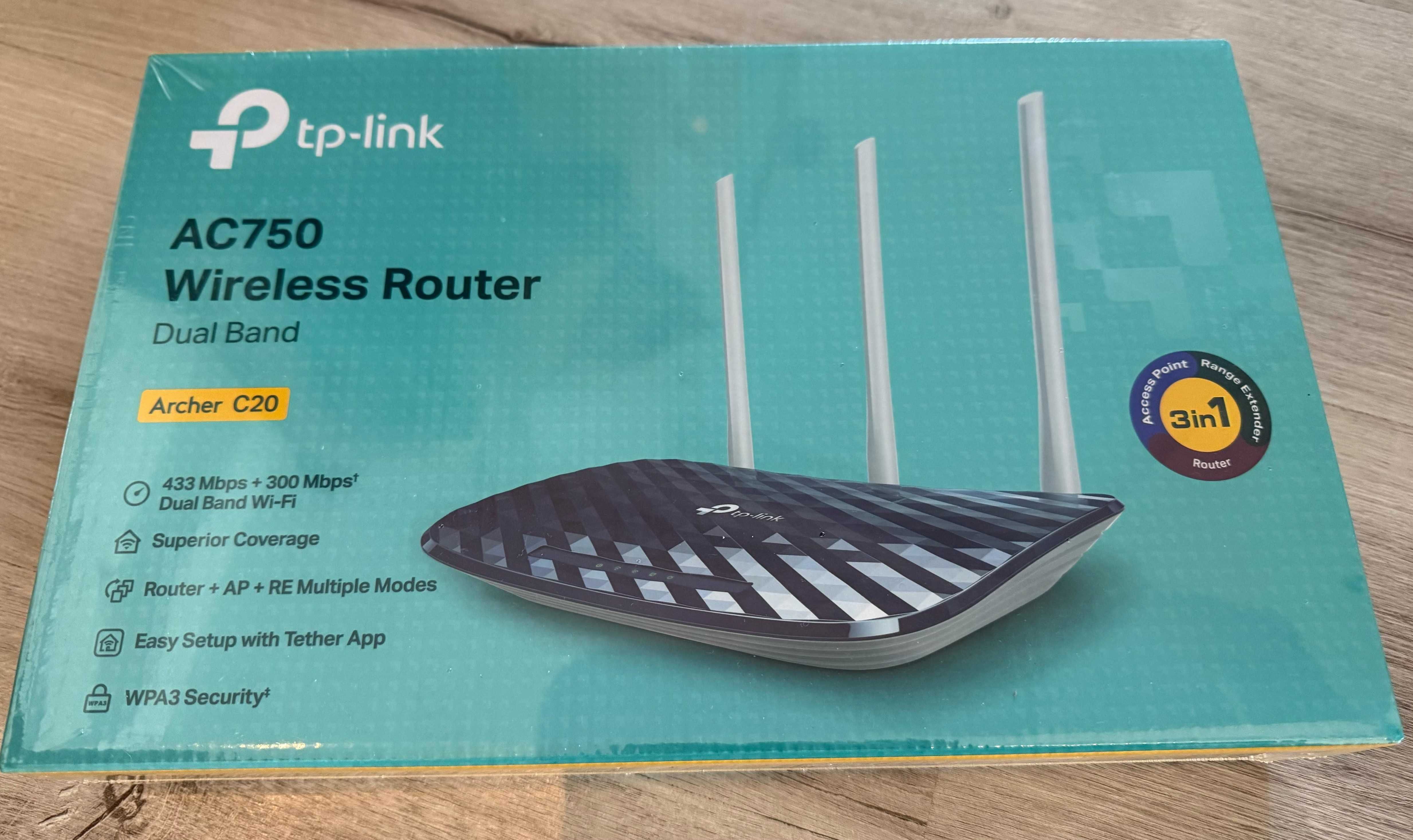 Router TP Link Archer C20 + Switch 5 portas - NOVOS Selados em Caixa